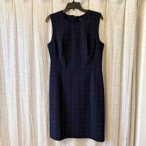 Ann Taylor Navy Blue Sheath Dress 10